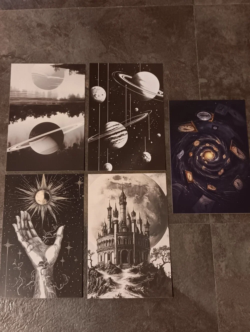 Dark Gothic Postcard Set Of 5, Academia Art Print Correspondence Notes 4x6